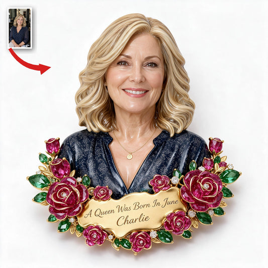 Personalized 50th Birthday Middle-Aged Woman 3D Embossed Enamel Pin Gift