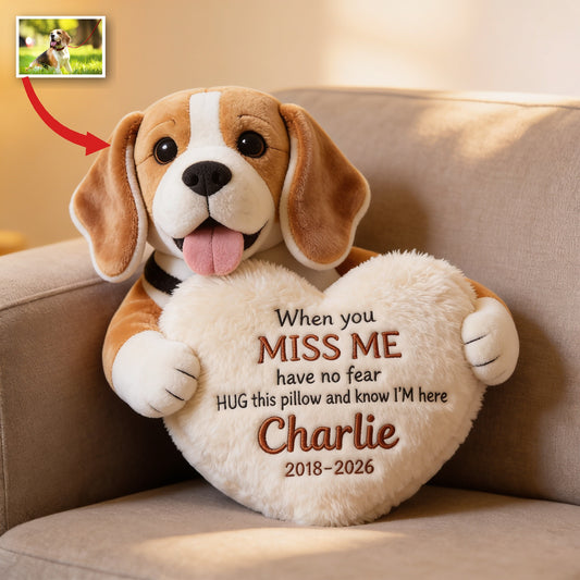 Personalisierte Erwachsene Tricolor Beagle Gedenk-Faux-Fur Kissen