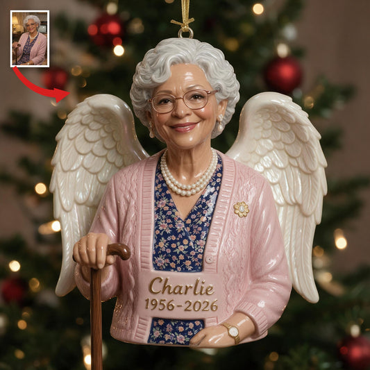 Personalisierte Weihnachtsornament für ältere schwarze Frauen - Großmutter Gedenk 3D