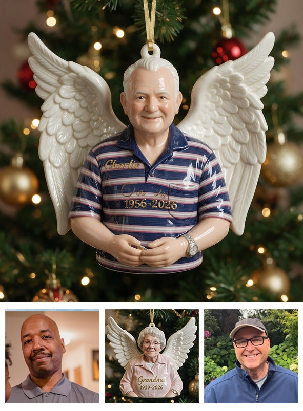 Personalized Christmas Older Man Grandpa Memorial 3D Ornament