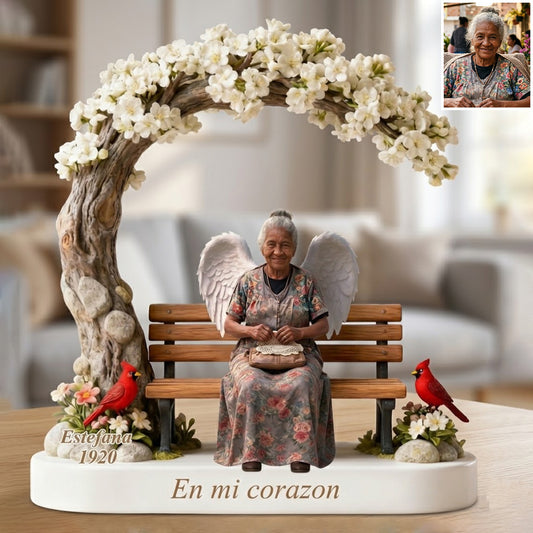 Personalisierte Gedenkfigur für Oma - Individuelle Trauer-Diorama-Statue, Erinnerungsstück für den Verlust von Oma