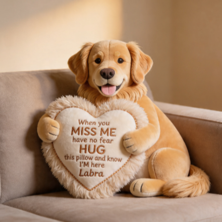Personalisierte Labrador Retriever Plüschkissen – Individueller Name Hund Kuscheltier Geschenk für Kinder, Paare, Trost & Gedenken