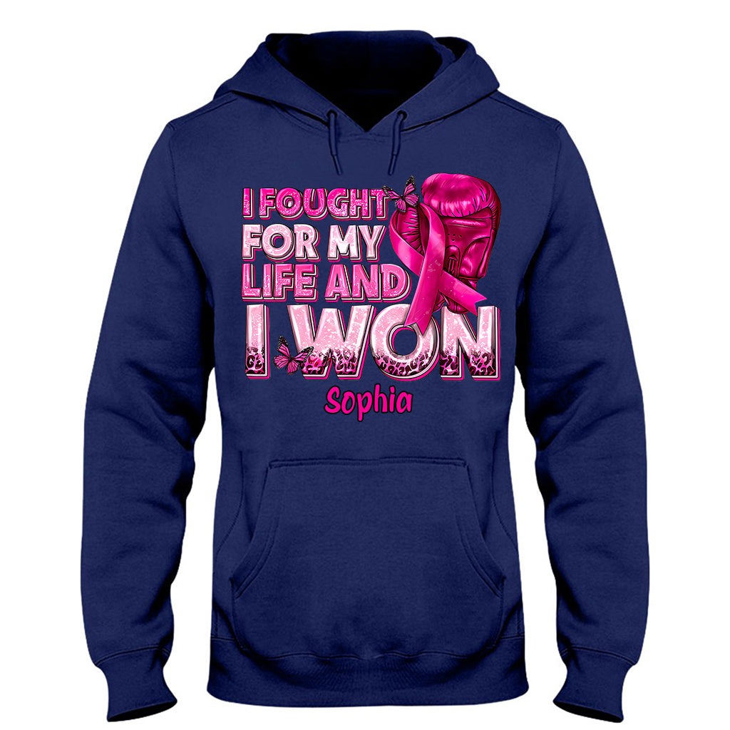 Gants de boxe et ruban rose - T-shirt et sweat à capuche personnalisés pour la sensibilisation au cancer du sein