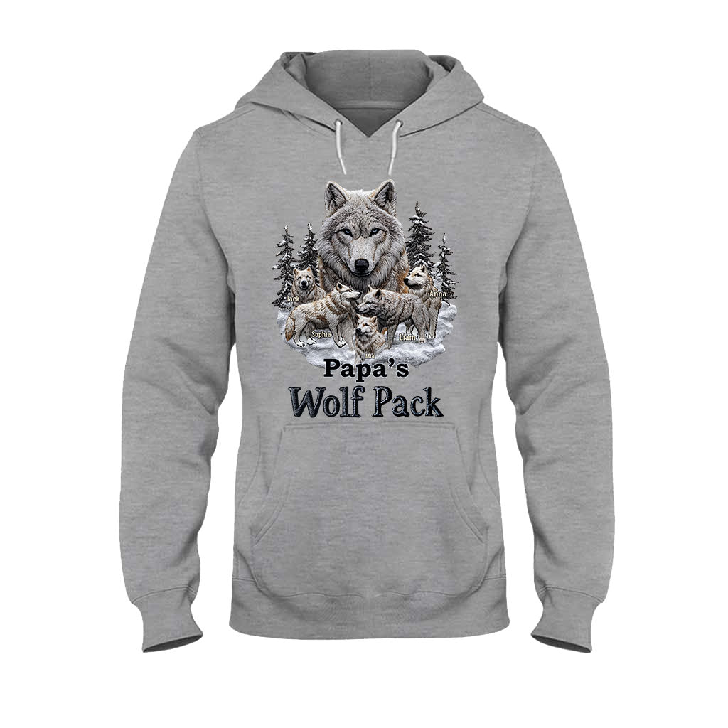 Papa's Wolf Pack - Personalized Father T-shirt And Hoodie