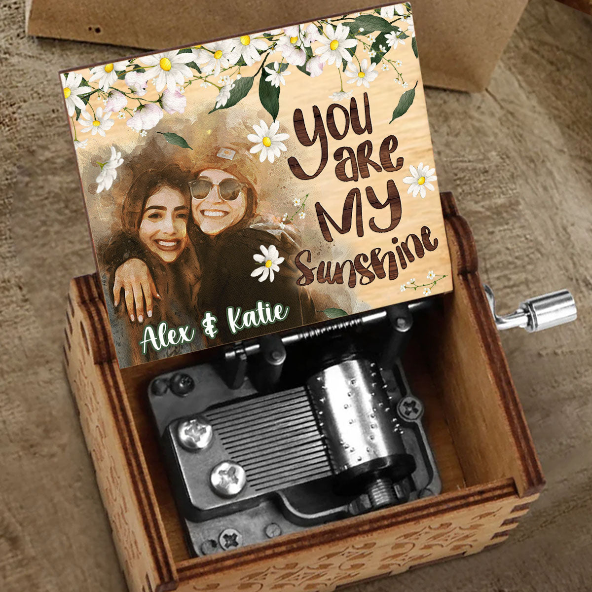 You Are My Sunshine - Personalized Bestie Hand Crank Music Box