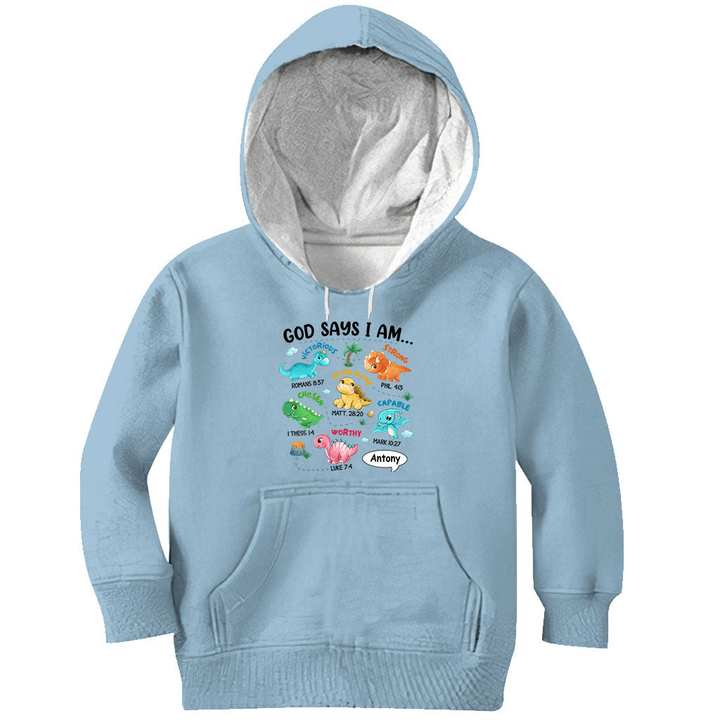 Für Enkelsohn: Ich bin ein Dinosaurier – personalisiertes T-Shirt und Hoodie