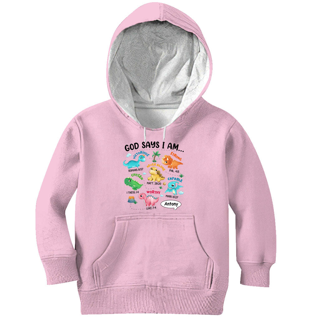 Für Enkelsohn: Ich bin ein Dinosaurier – personalisiertes T-Shirt und Hoodie