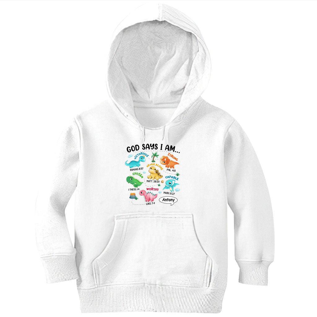Für Enkelsohn: Ich bin ein Dinosaurier – personalisiertes T-Shirt und Hoodie