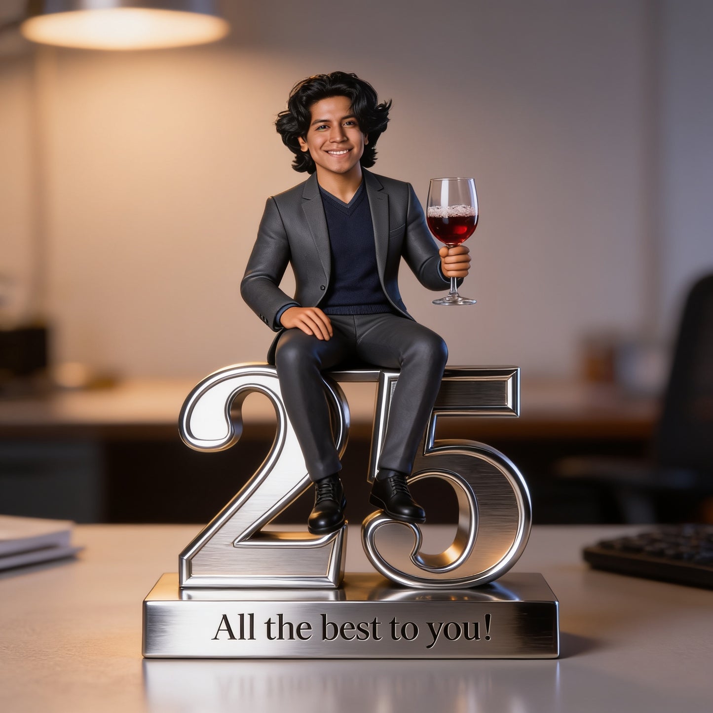 Custom Latin Person Birthday Acrylic Plaque Personalized Photo Desk Keepsake Gift Custom Shaped Decor