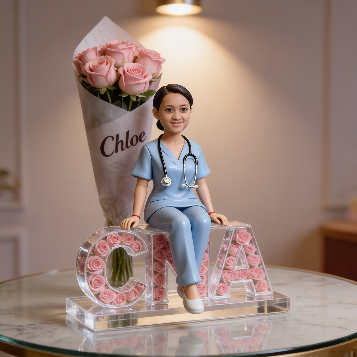 Personalisierte CNA Krankenschwester Acrylplakette - Individuelles Text Büroschmuck Geschenk für Gesundheitsarbeiter