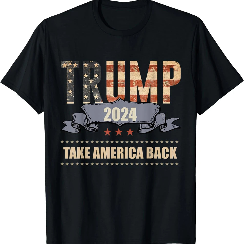 Pro-Republikaner: Wählt Trump 2024! Wir, das Volk, haben genug! T-Shirts & Hoodies mit dem Aufdruck „Trump 2024 – Amerika zurückerobern!“ und amerikanischer Flagge.