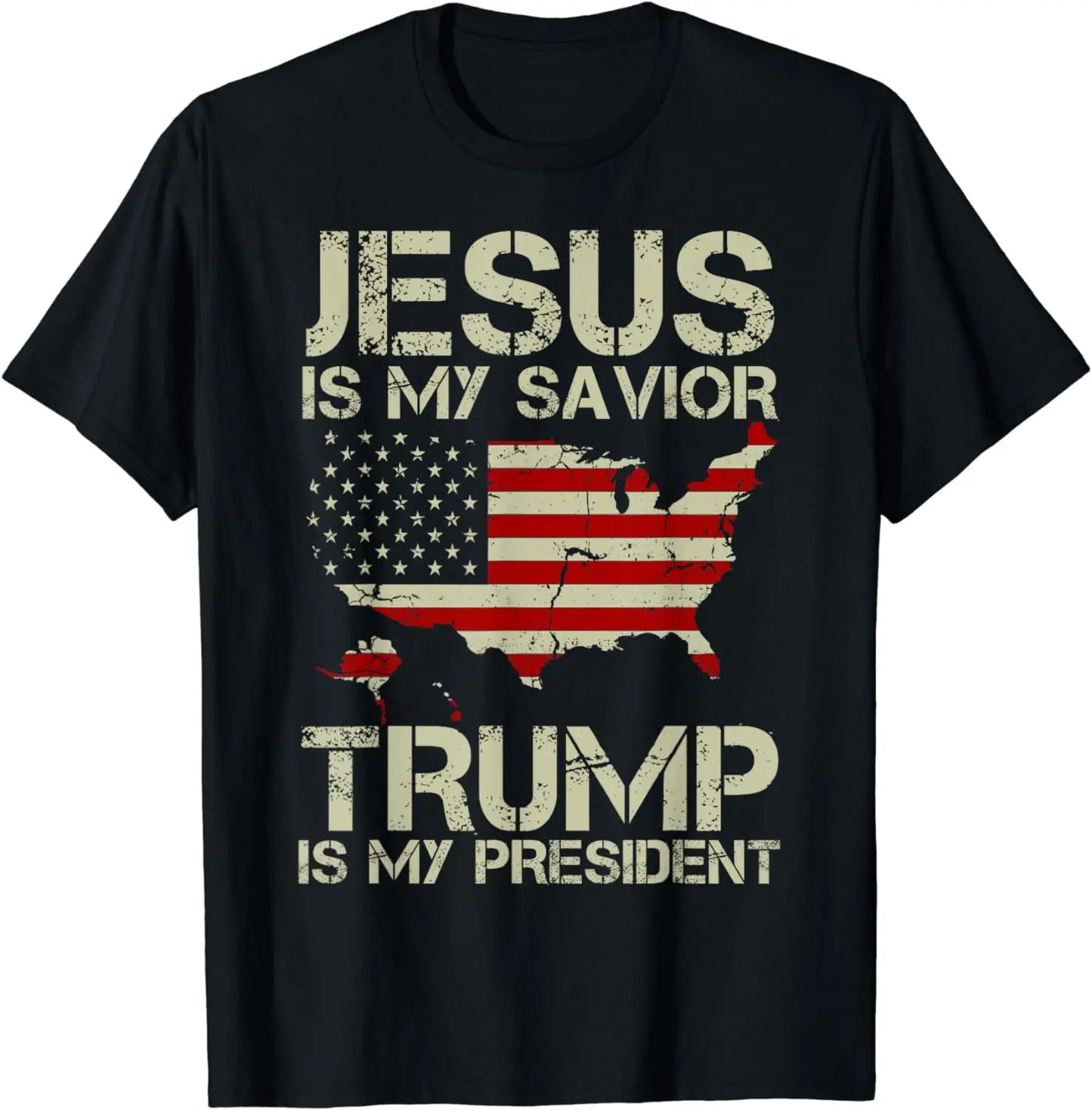 T-shirt « Jésus est mon sauveur, Trump est mon président », T-shirt et sweat à capuche imprimés « Trump 2024 »