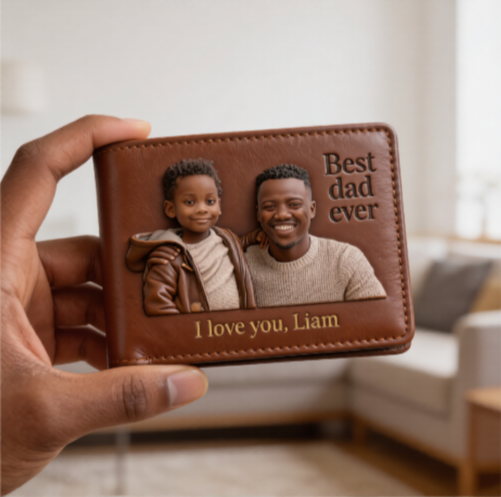 Personalisierte Foto - Individuelle Leder Geldbörse für Väter