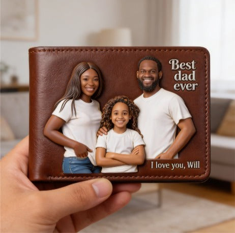 Personalisierte Foto - Individuelle Leder Geldbörse für Väter