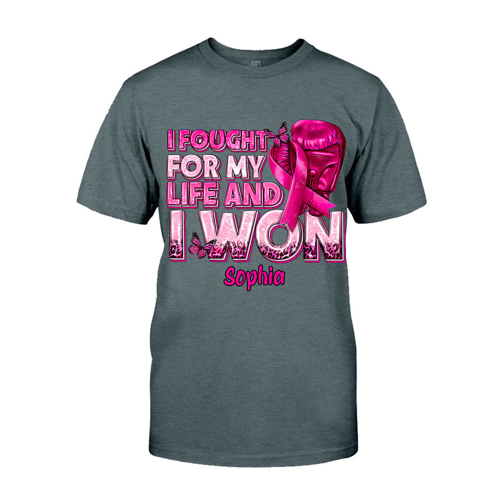 Gants de boxe et ruban rose - T-shirt et sweat à capuche personnalisés pour la sensibilisation au cancer du sein
