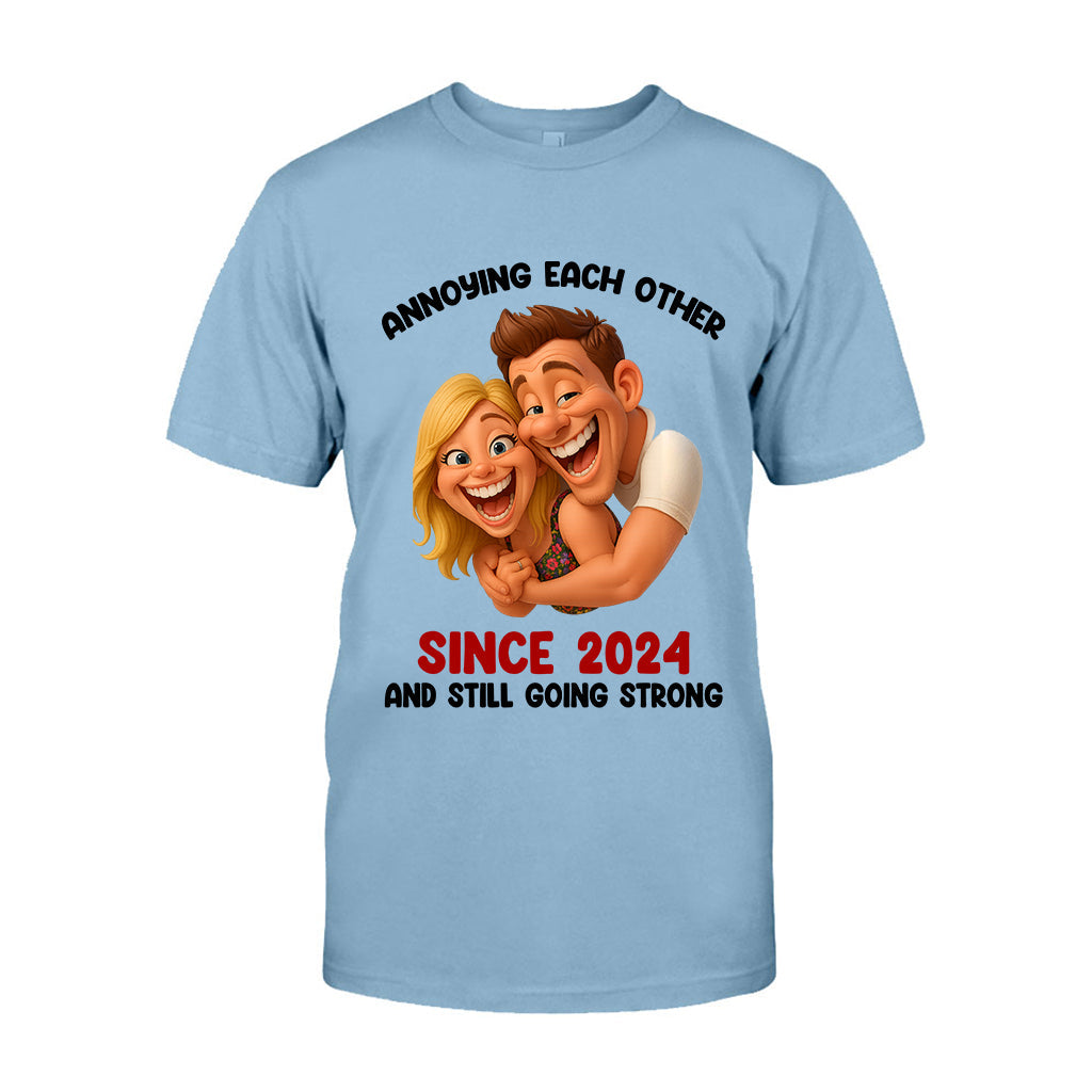 Funny Gift Cartoonish Exaggerated Mascot Style - Personalized Couple T-shirt And Hoodie
