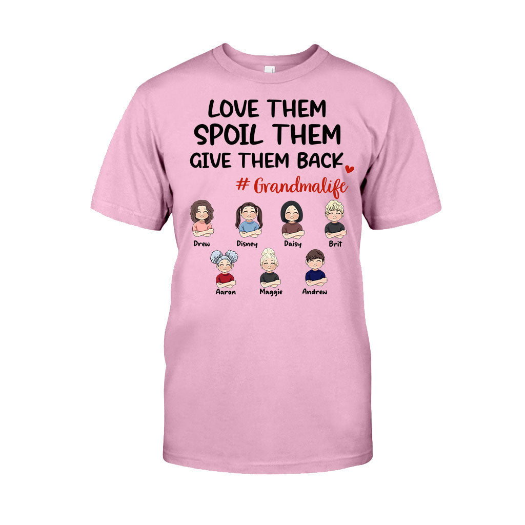 Love Them Spoil Them Give Them Back - Gift for grandma, mom, grandpa, dad - Personalized T-shirt And Hoodie