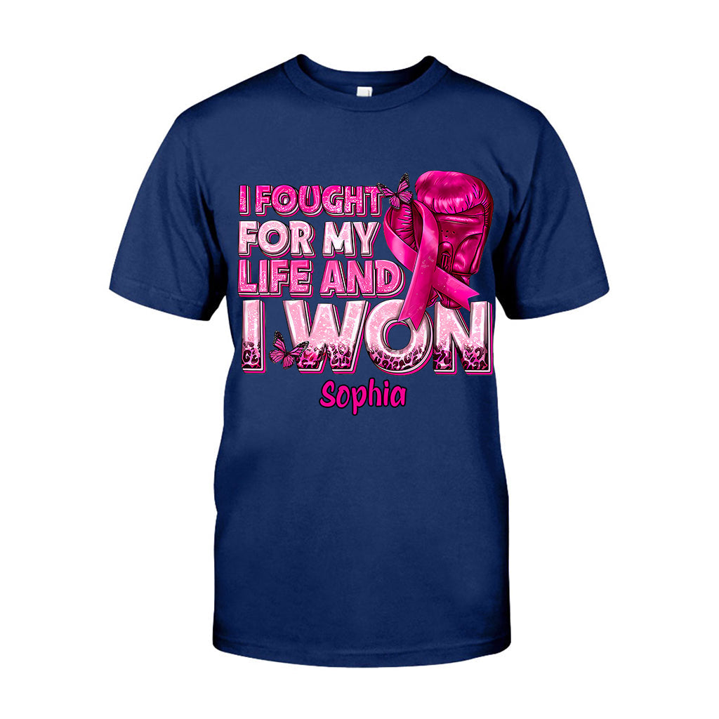 Gants de boxe et ruban rose - T-shirt et sweat à capuche personnalisés pour la sensibilisation au cancer du sein
