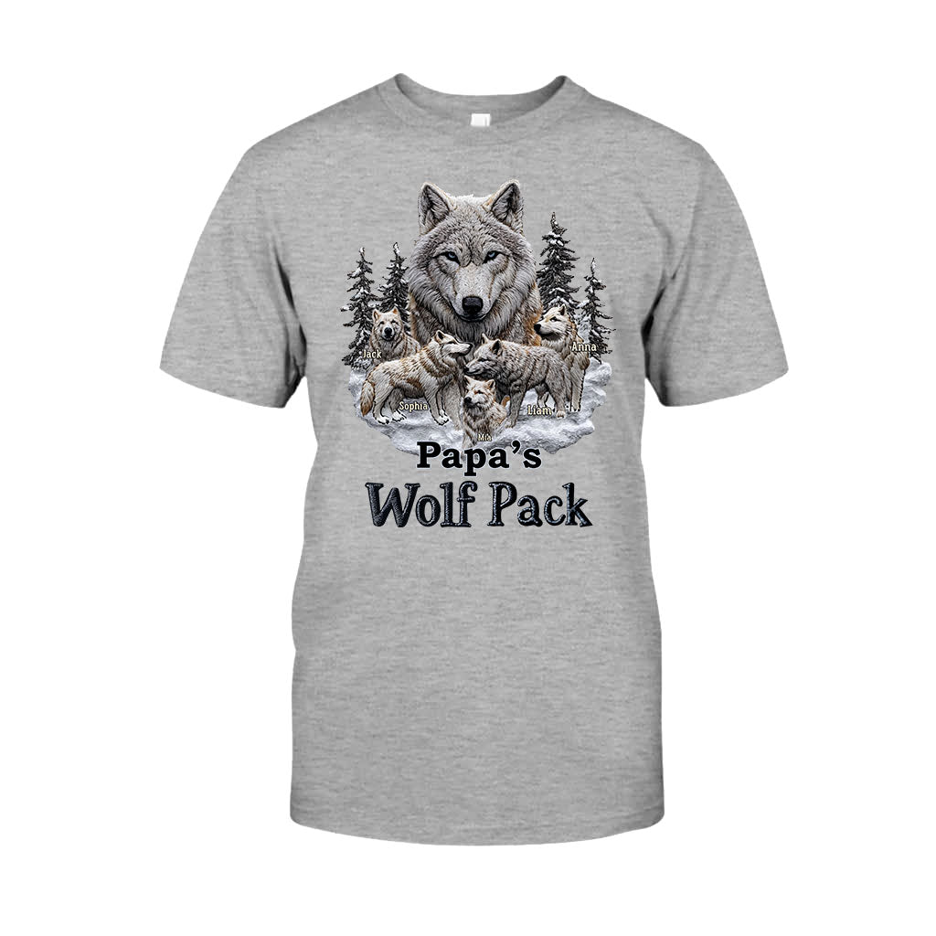 Papa's Wolf Pack - Personalized Father T-shirt And Hoodie