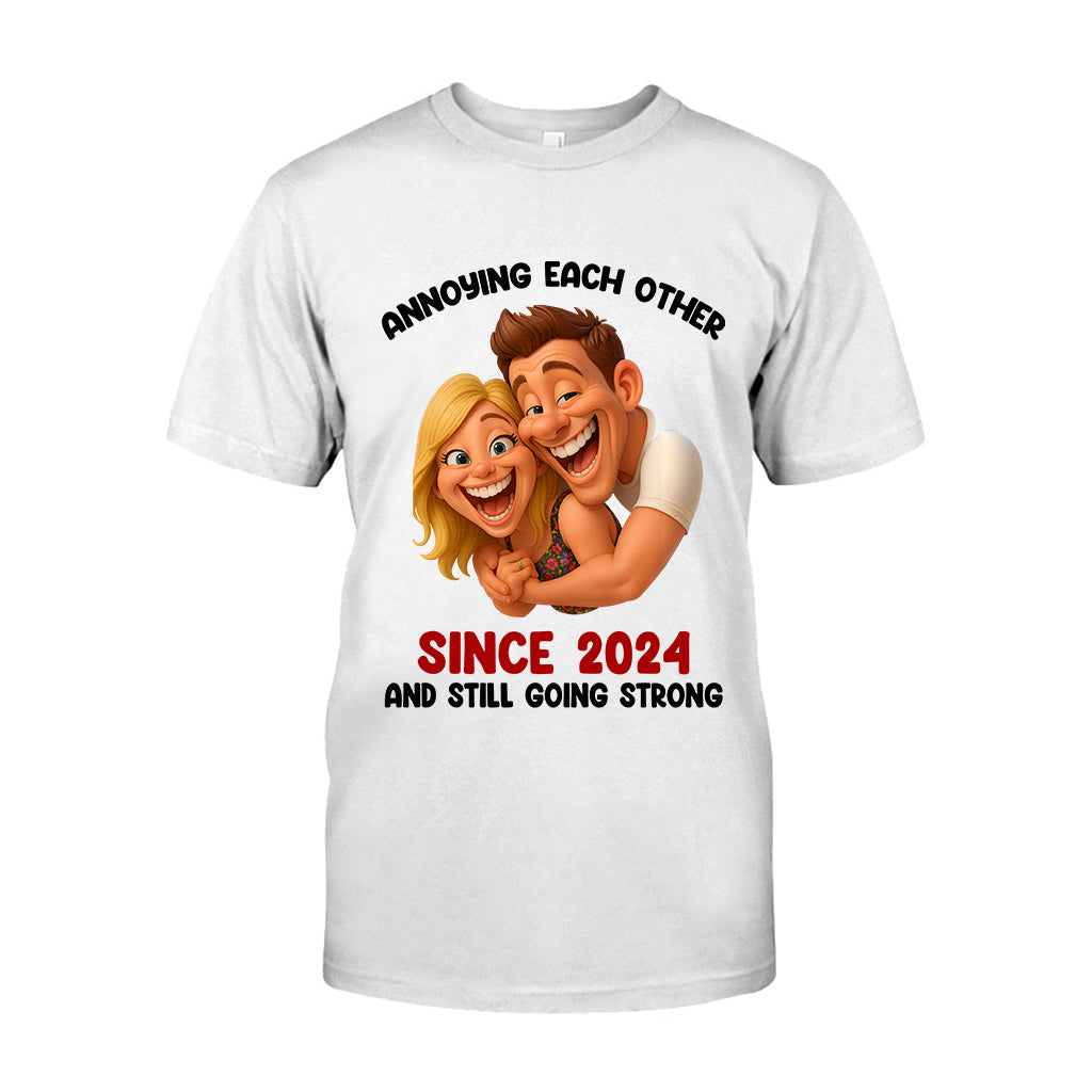 Funny Gift Cartoonish Exaggerated Mascot Style - Personalized Couple T-shirt And Hoodie