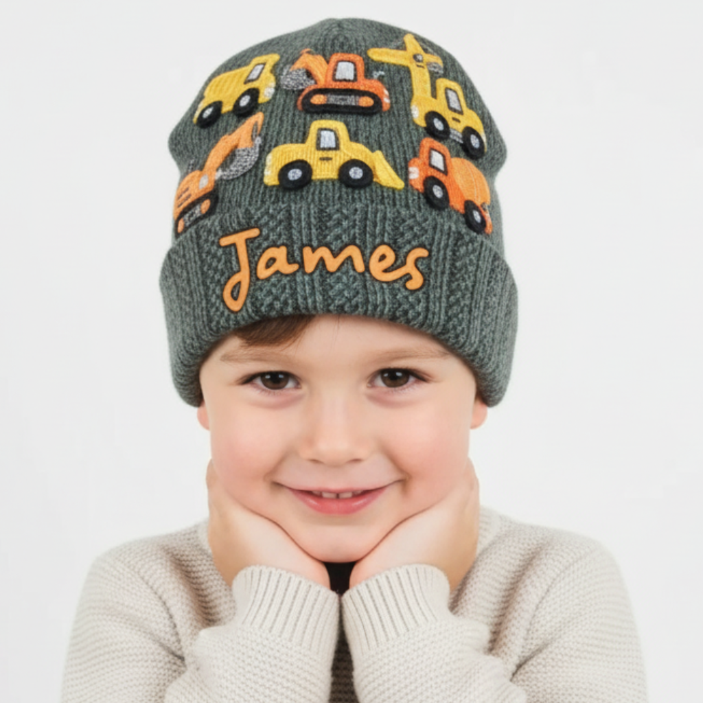 Baumaschinen - Personalisierte Kindermütze