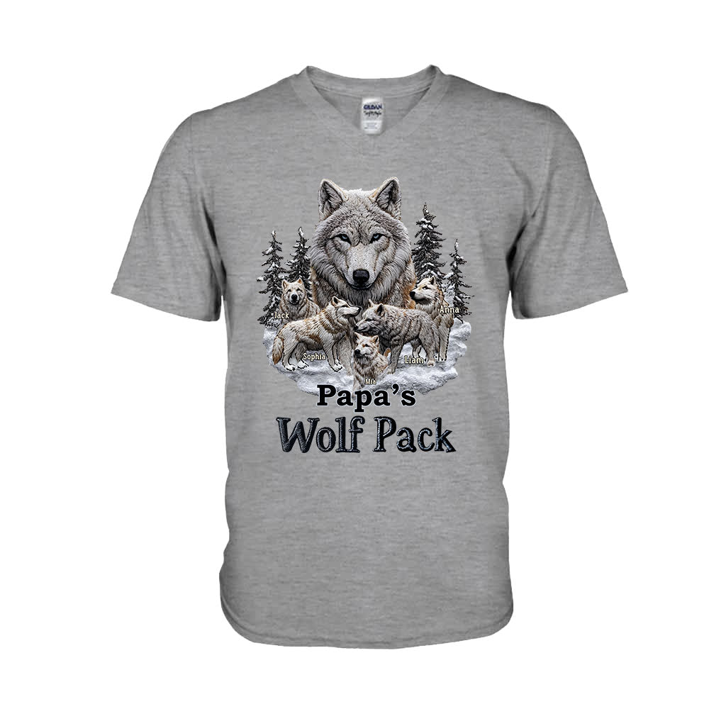 Papa's Wolf Pack - Personalized Father T-shirt And Hoodie