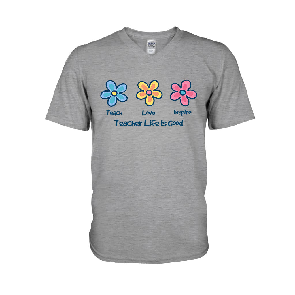 Enseigner, aimer, inspirer - T-shirt et sweat à capuche personnalisés pour enseignants