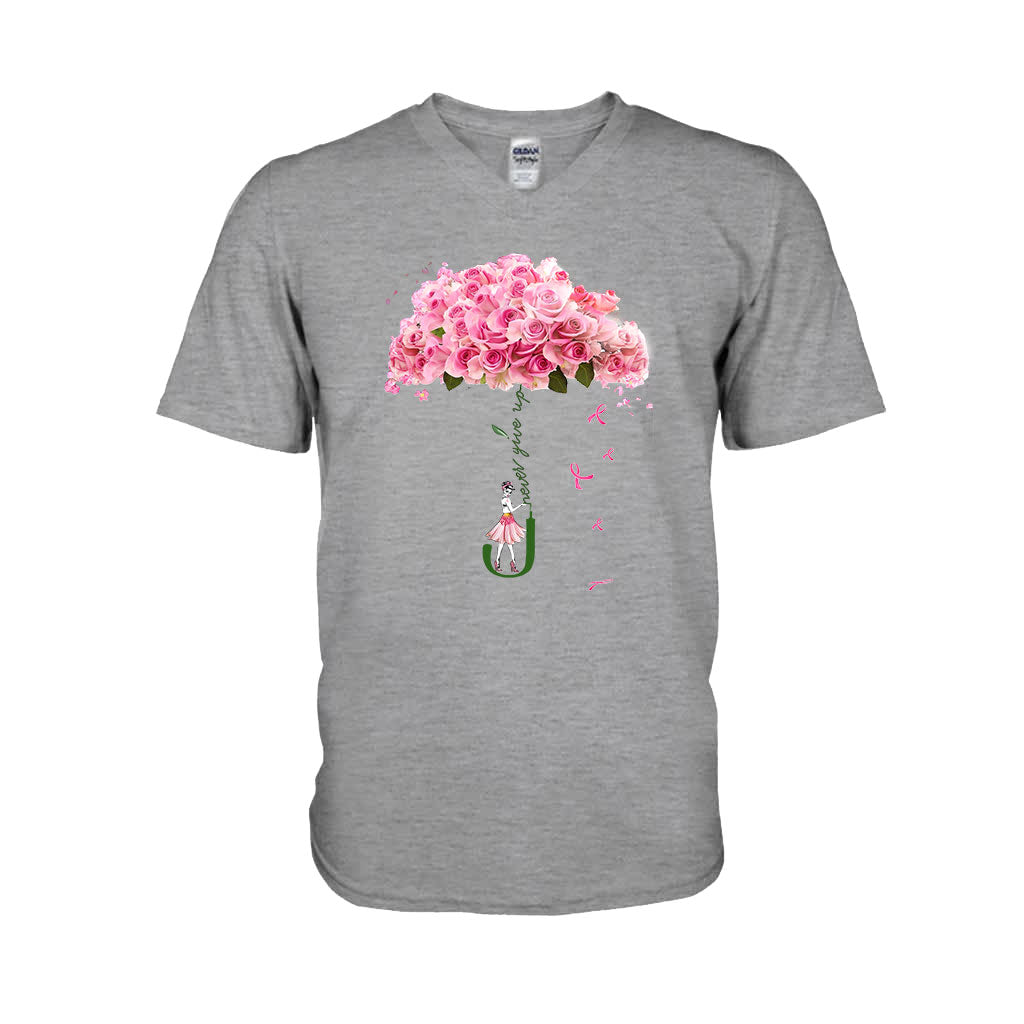 Niemals aufgeben – T-Shirt und Hoodie zur Sensibilisierung für Brustkrebs