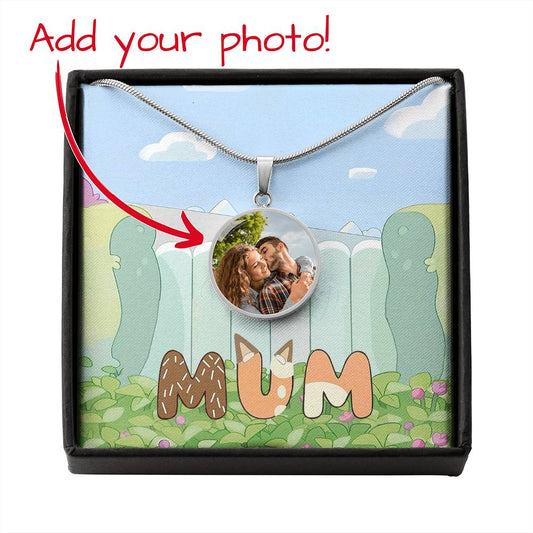 Collier pendentif rond personnalisé « Maman Chien Bleu Mignon » - 12900424003scl1tmm1tr04cu03my01rpn1mth7306