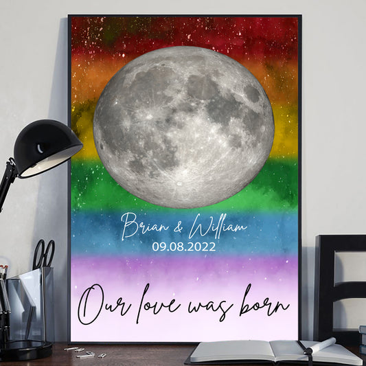 Our Love Was Born - Personalized LGBT Support Canvas And Poster