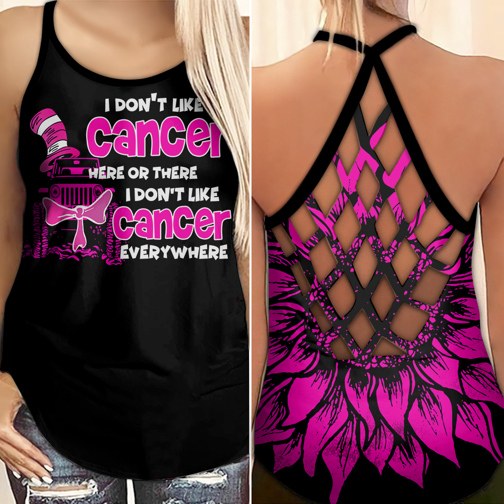 Ich mag Brustkrebs nicht – Tanktop mit Kreuz zur Sensibilisierung für Brustkrebs 0722