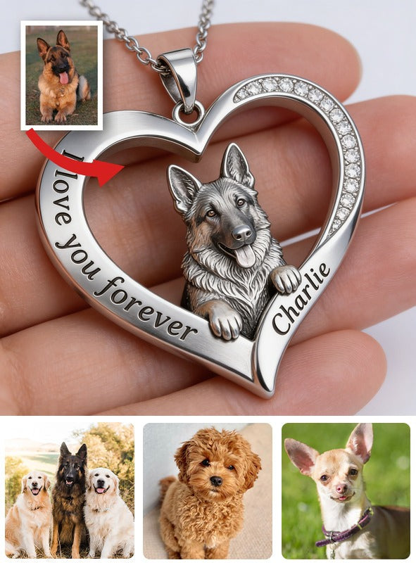 Personnalisé à partir de n'importe quelle photo - Collier en métal en forme de Berger Allemand