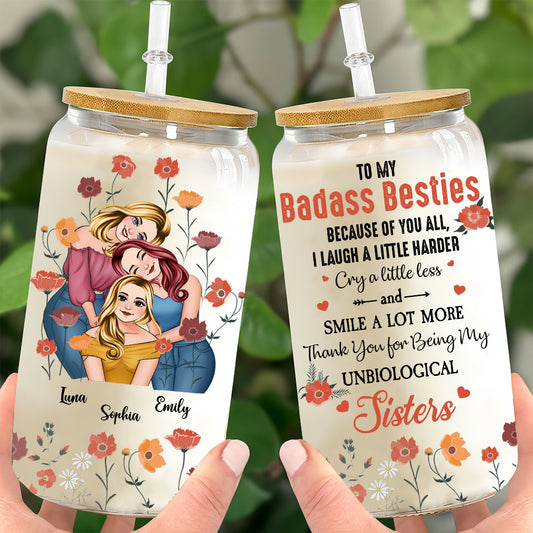 My Unbiological Sisters - Personalized Bestie Can Glass