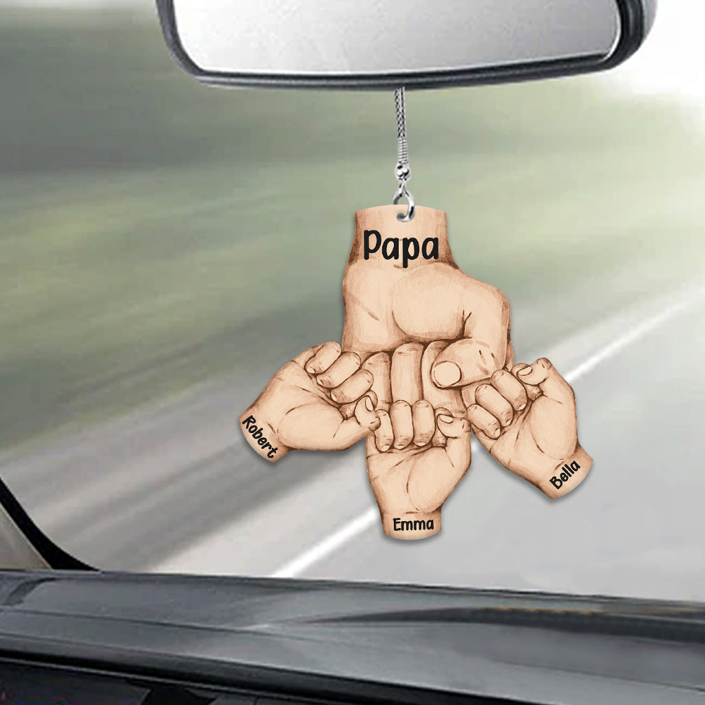Fist Bump - Personalized Father Custom Shaped Car Ornament