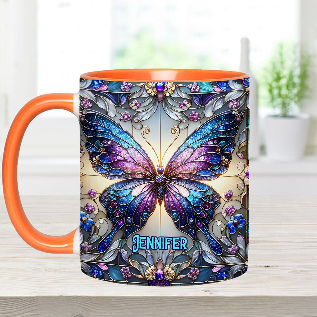 Beautiful Butterfly - Personalized Butterfly Accent Mug