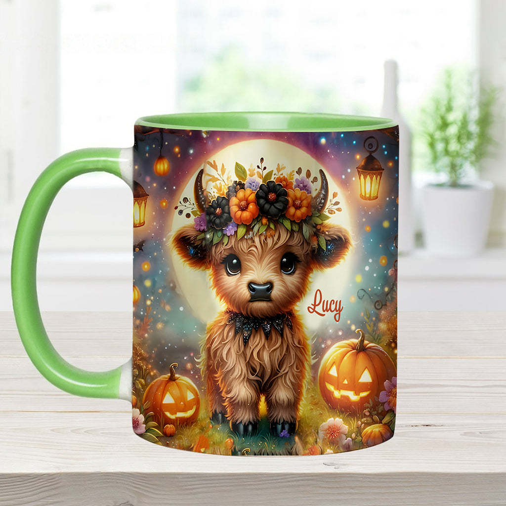 Halloween Highland Cow - Personalized Accent Mug
