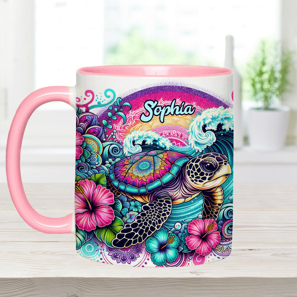 Peace Love Turtle - Personalized Turtle Accent Mug