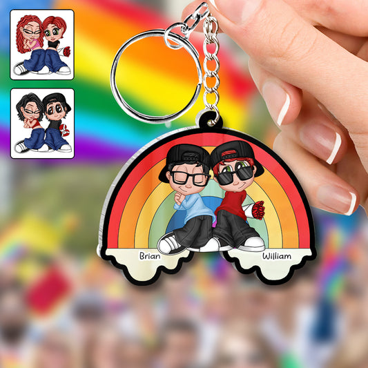 I Like You And I Love You - Personalized LGBT Support Keychain