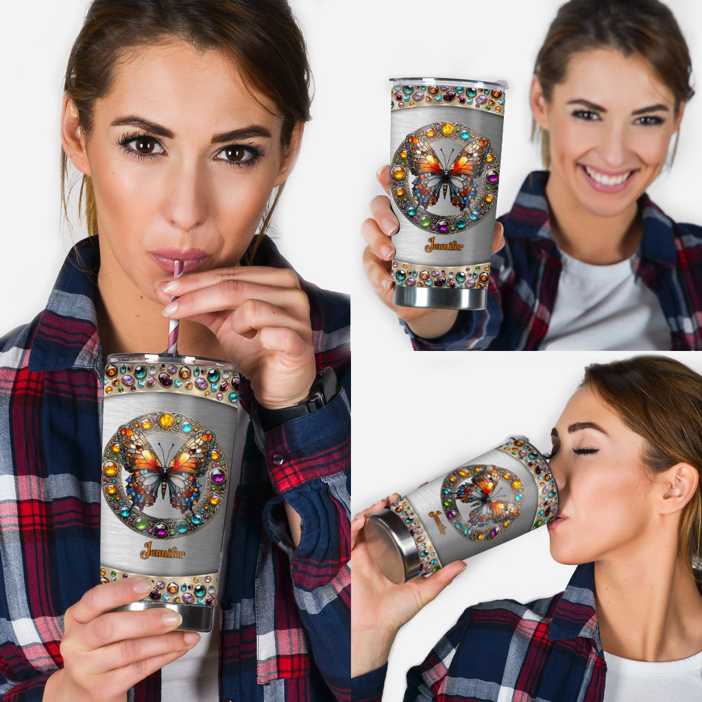 Schönheit aus Buntglas – Personalisierter Schmetterlingsbecher