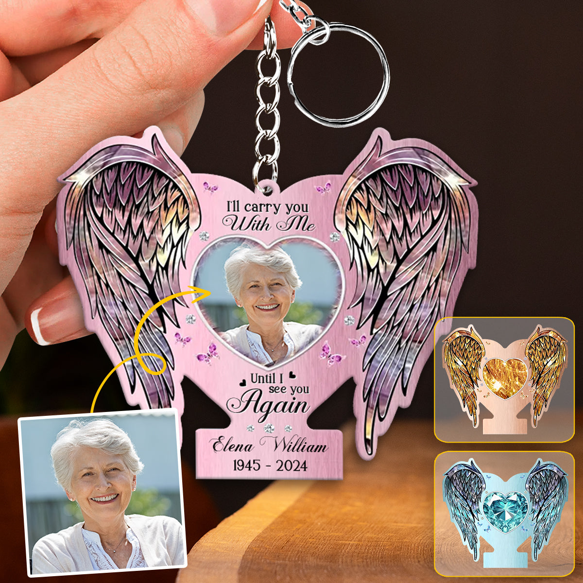 Memorial Wings Your Wings Were Ready But My Heart Was Not - Personalized Memorial Keychain