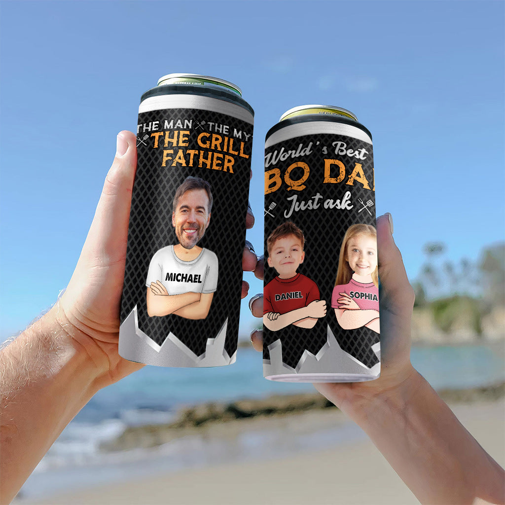 The Man The Myth The Grill Father - Personalized Father Can Cooler
