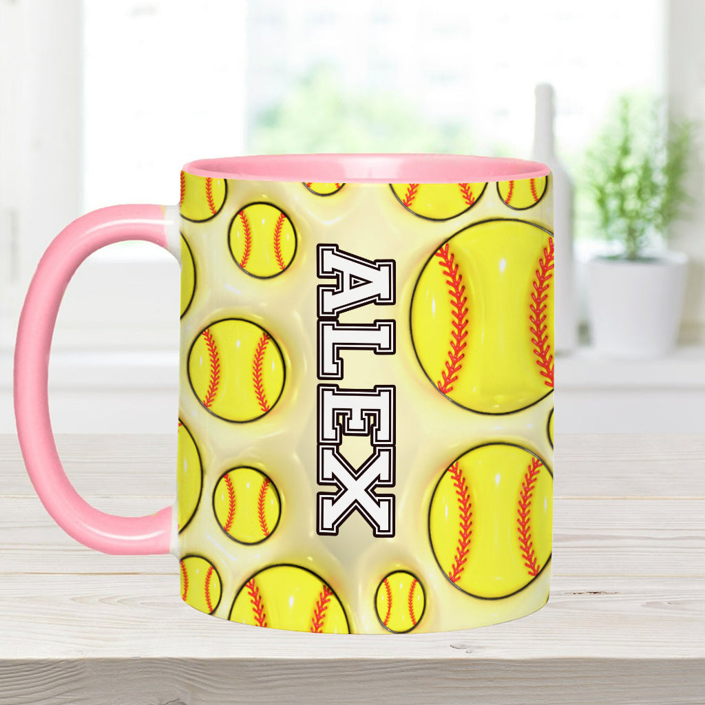 Personalisierte Tasse für Softball-Fans