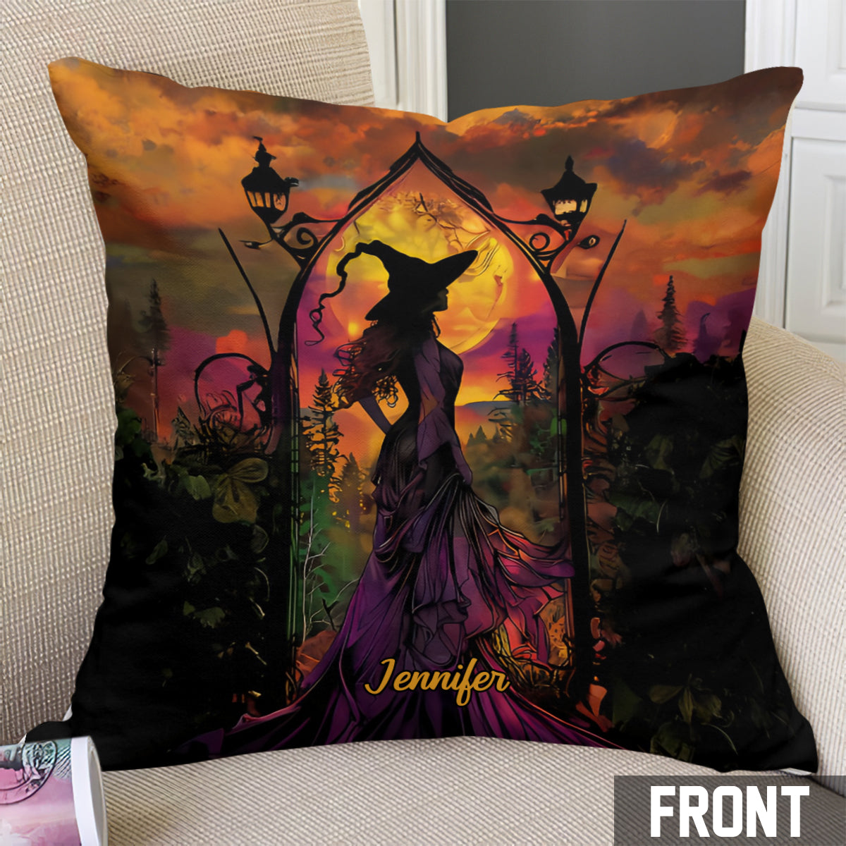 Beautiful Witch - Personalized Witch Throw Pillow