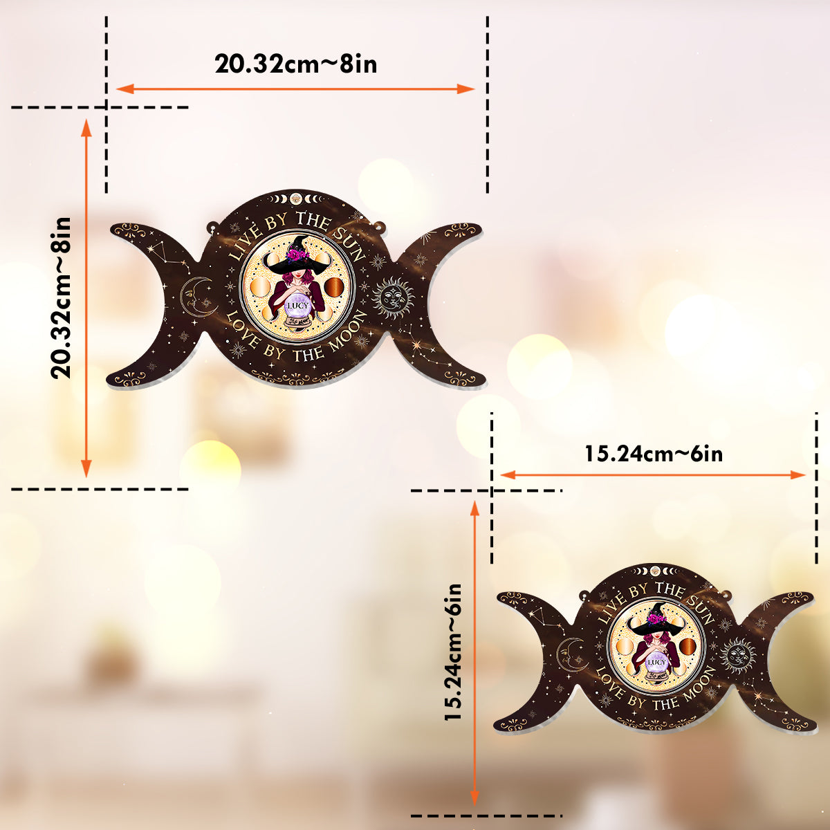 As Above So Below - Personalized Witch Window Hanging Suncatcher Ornament