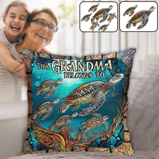 This Grandma Belongs To - Personalized Grandma Throw Pillow