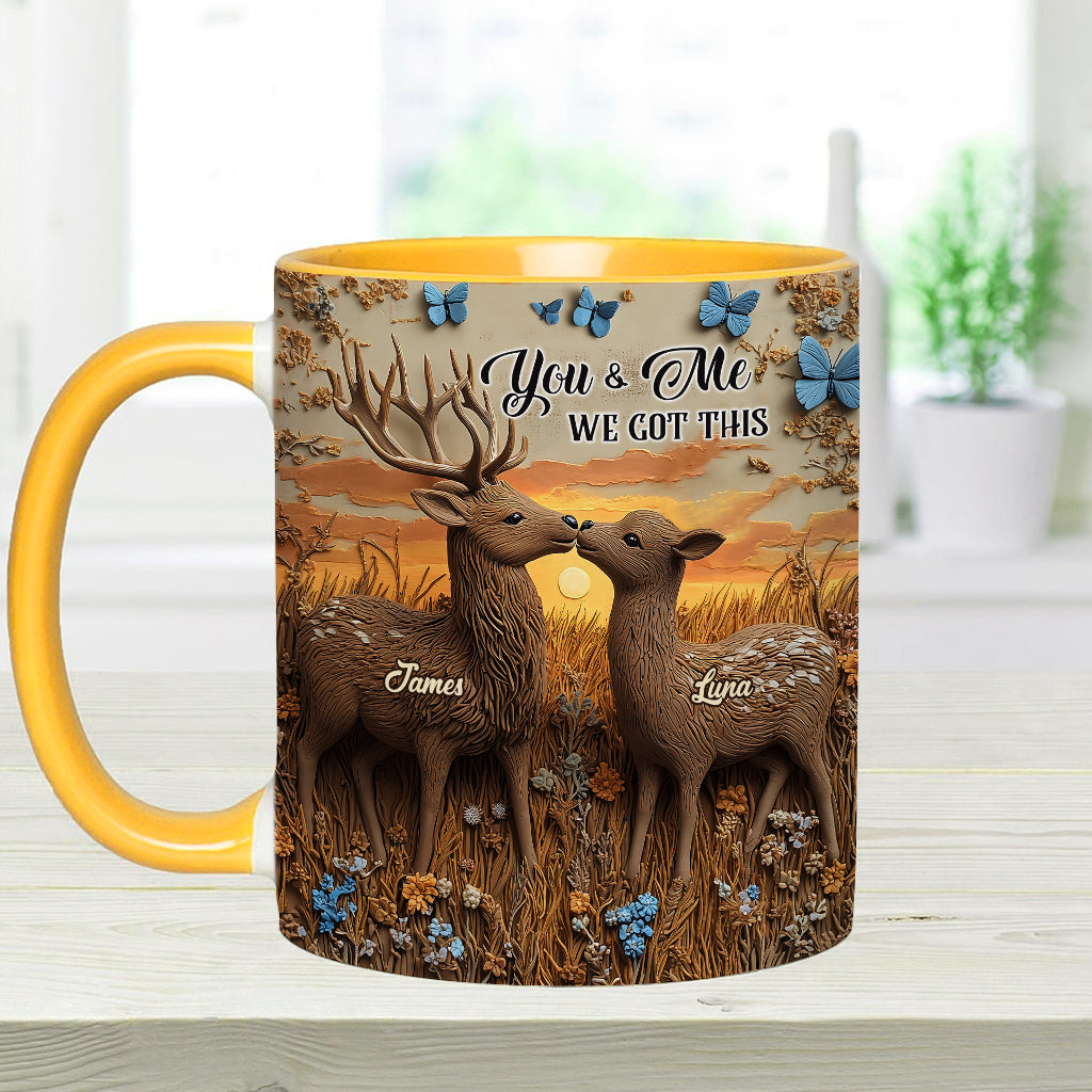 You & Me we got this - Personalized Couple Accent Mug