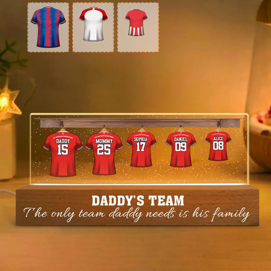 Papas Team – Personalisierte LED-Nachtleuchte mit Fußballmotiv