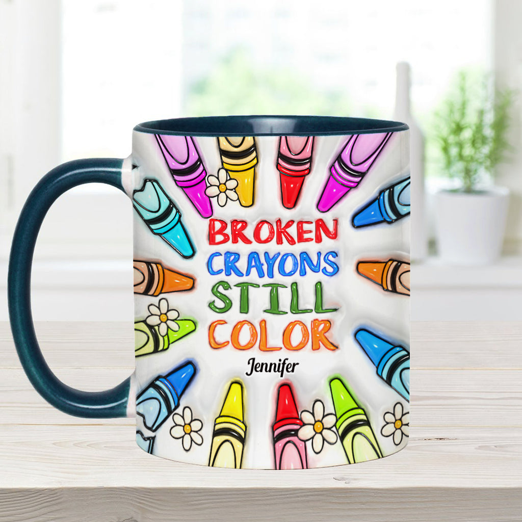 Broken Crayons Still Color - Personalized Suicide Prevention Accent Mug