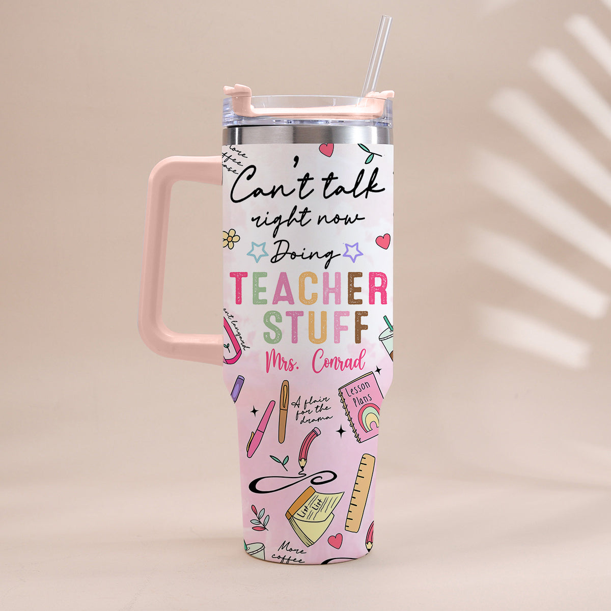 Fournitures pour enseignants - Gobelet isotherme personnalisé avec poignée