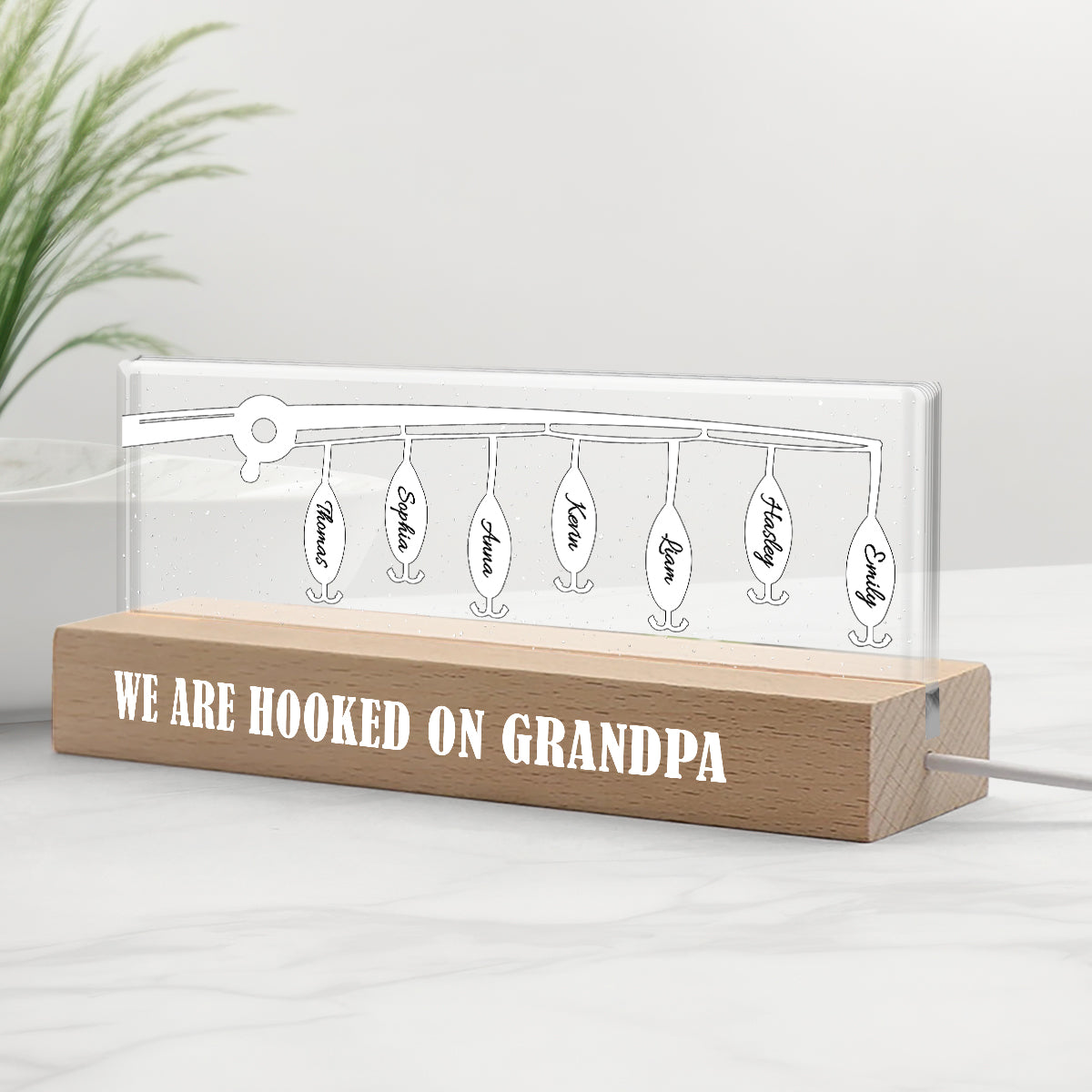 Hooked On Dad - Personalized Father Custom LED Night Light